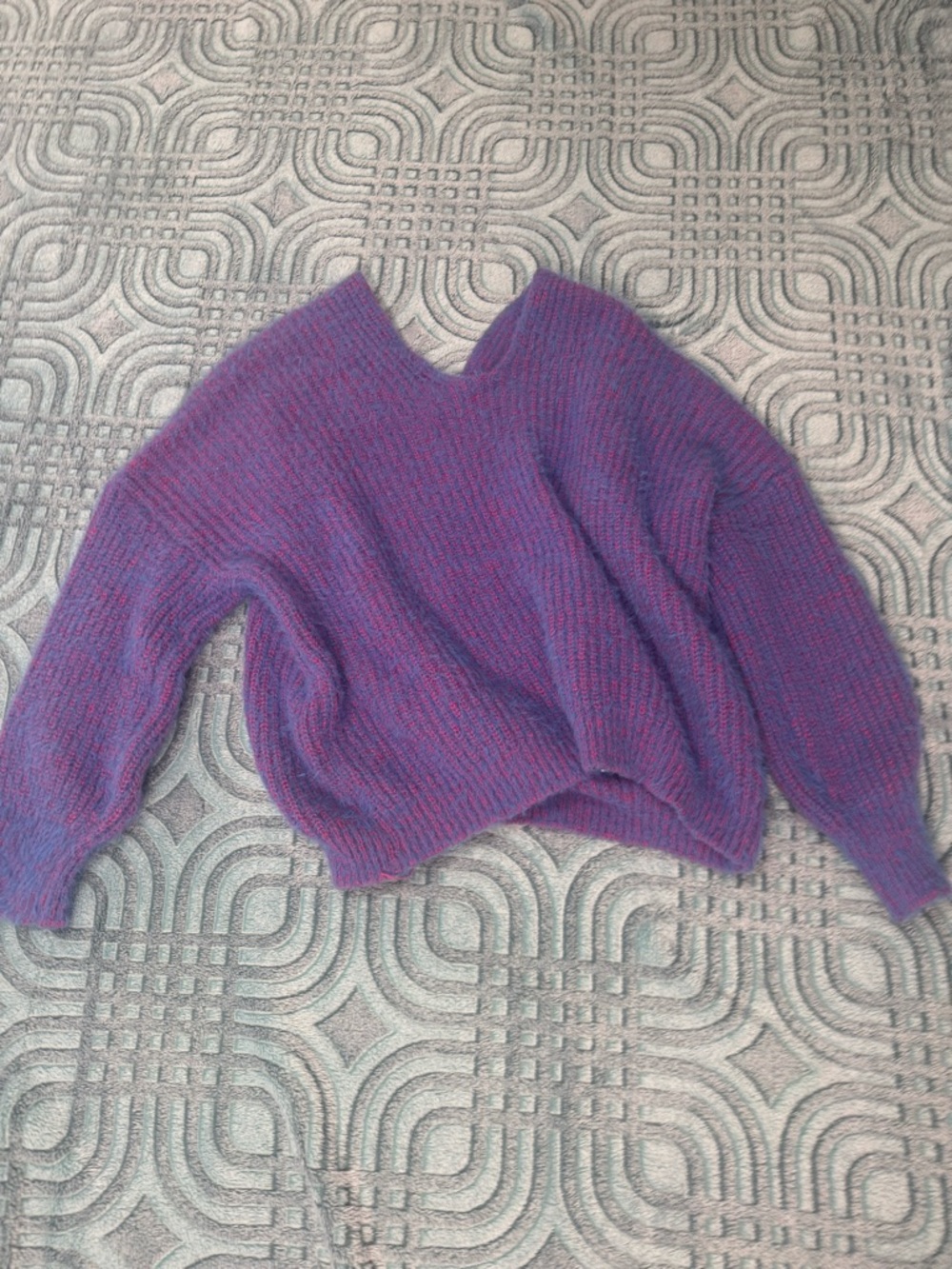 SHEIN Purple Blend V-Neck Knit Sweater